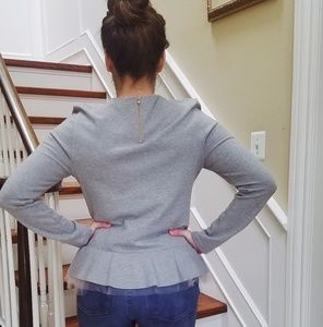 J Crew Tulle Hem Sweater